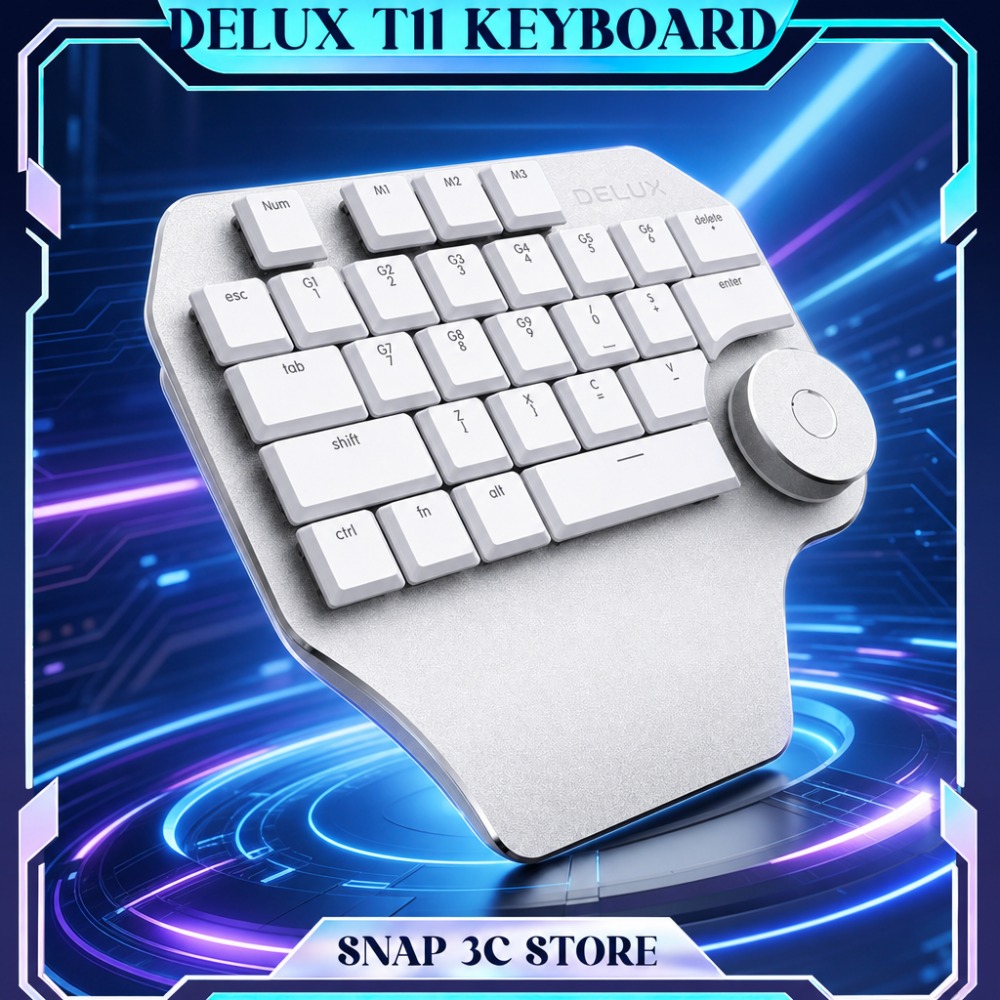 Gaming Keyboard Half - DeLUX T11 Designer-Tastatur Kabelgebundene Mechanische Tastatur