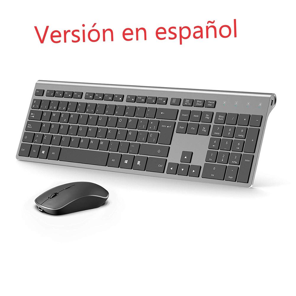 Gaming Keyboard Mouse Wireless - Kabelloses Tastatur- und Maus-Set, spanisches Layout,