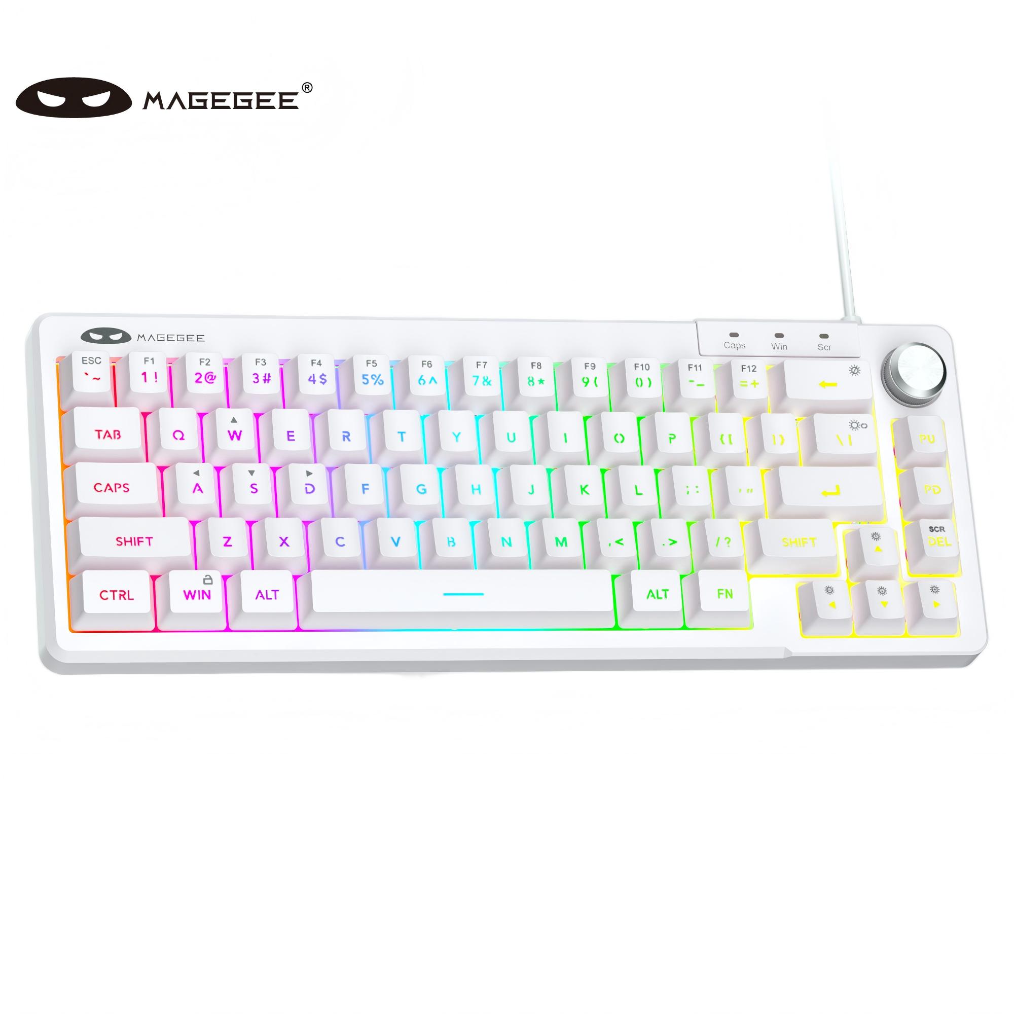 Keyboard Gaming Blue Switch - MageGee TS68 Mini 60% Membrantastatur, RGB-Hintergrundbeleuchtung,