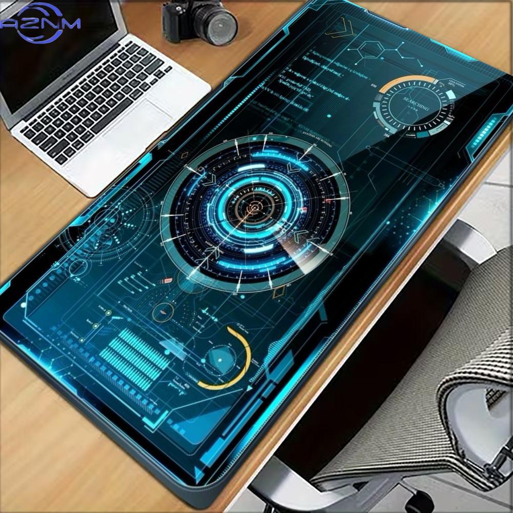 Gaming Keyboard Typewriter - Sci-Fi Tech Dashboard Gaming-Mauspad Rutschfeste Gummiunterseite