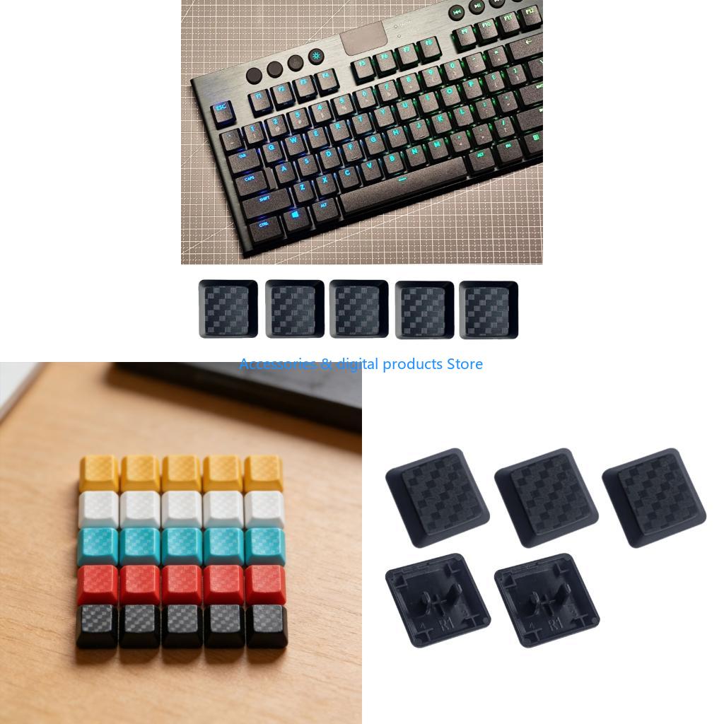 Gaming Keyboard Tkl - 77JD Nur Tastenkappe, Kohlefaser-Tastenkappe, 5 Tasten,