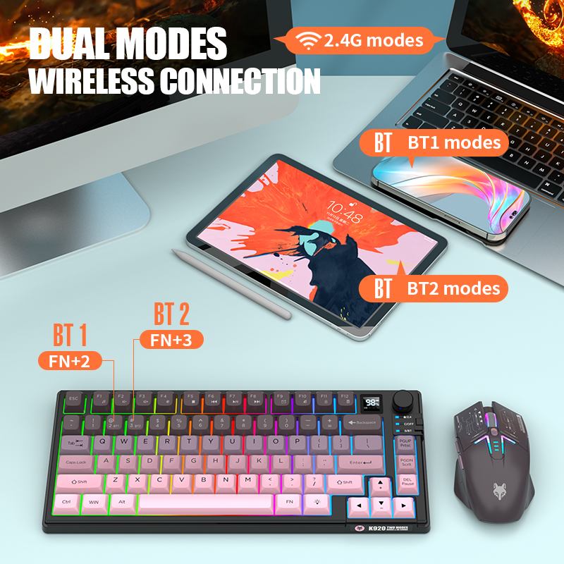 2,4-GHz-Dual-Mode-Bluetooth-Ga – Gaming Keyboard Mouse And Headset Combo Bewertung und Preis