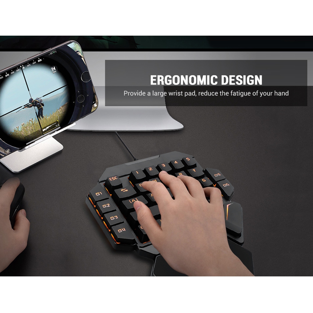 Schwarzlicht-Tastatur, einhänd – Gaming Keyboard Half Bewertung und Preis