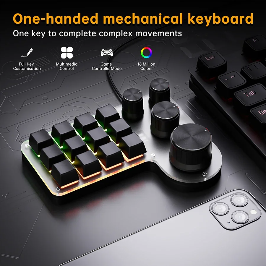 3 Modi, 12 Tasten, mechanische – Gaming Keyboard Half Bewertung und Preis