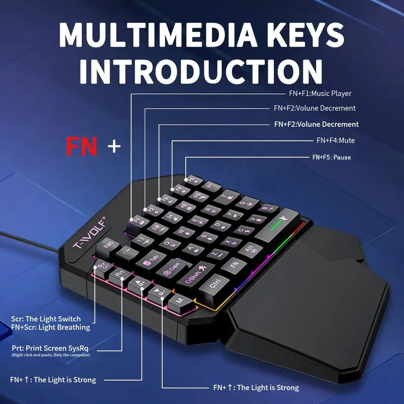 FocusOnPC TF900 2-in-1 Mobiler – Gaming Keyboard Mouse And Headset Combo Bewertung und Preis